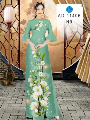 Vải Áo Dài Hoa In 3D AD 11406 22
